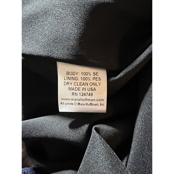 Mara Hoffman One Shoulder Twist Mini Dress Geometric Pattern 100% Silk Size 10 - Picture 6 of 6